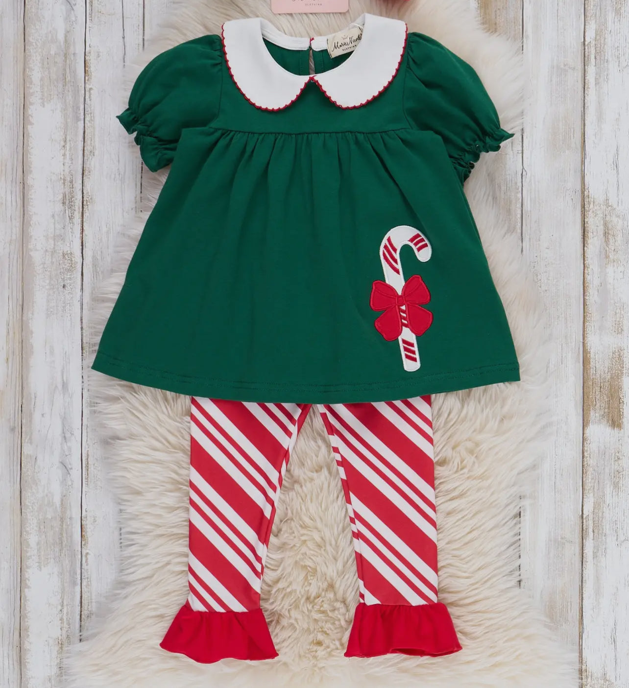Candy Cane Embroidered Outfit