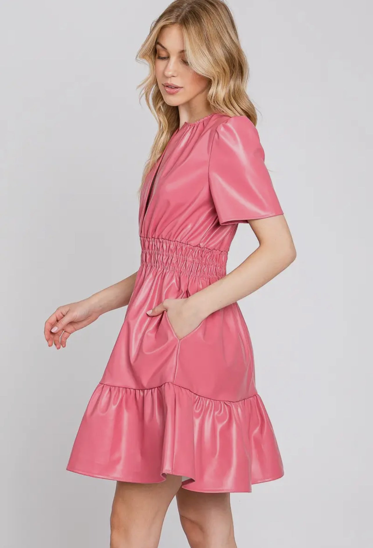 Faux Leather Mini Dress