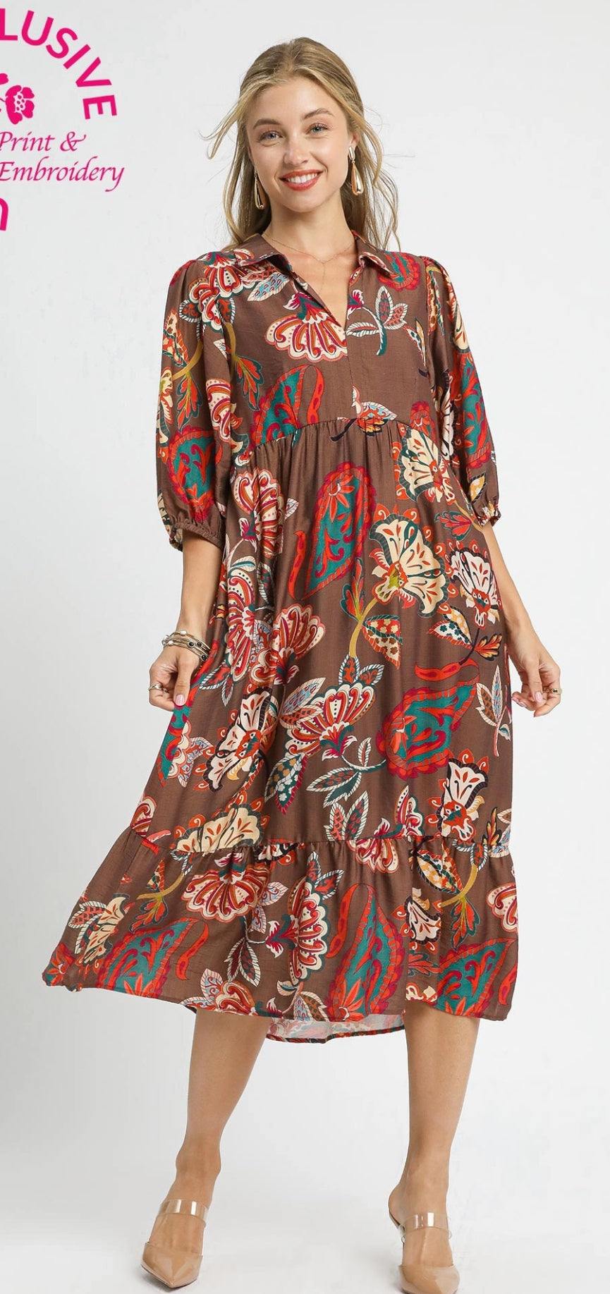 Boho Paisley Print Dress