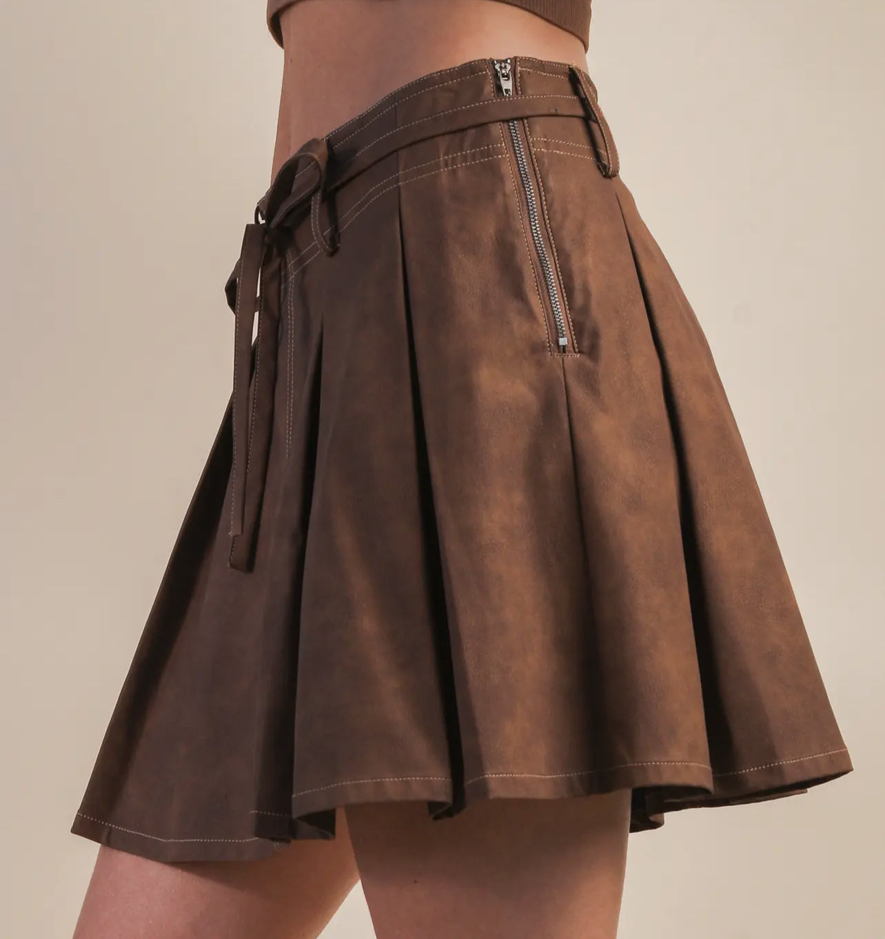 Vegan Leather Skort