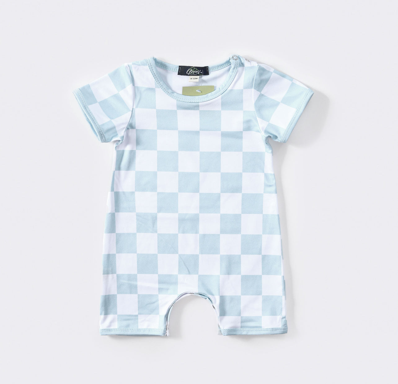 Blue Checkered Boy Romper