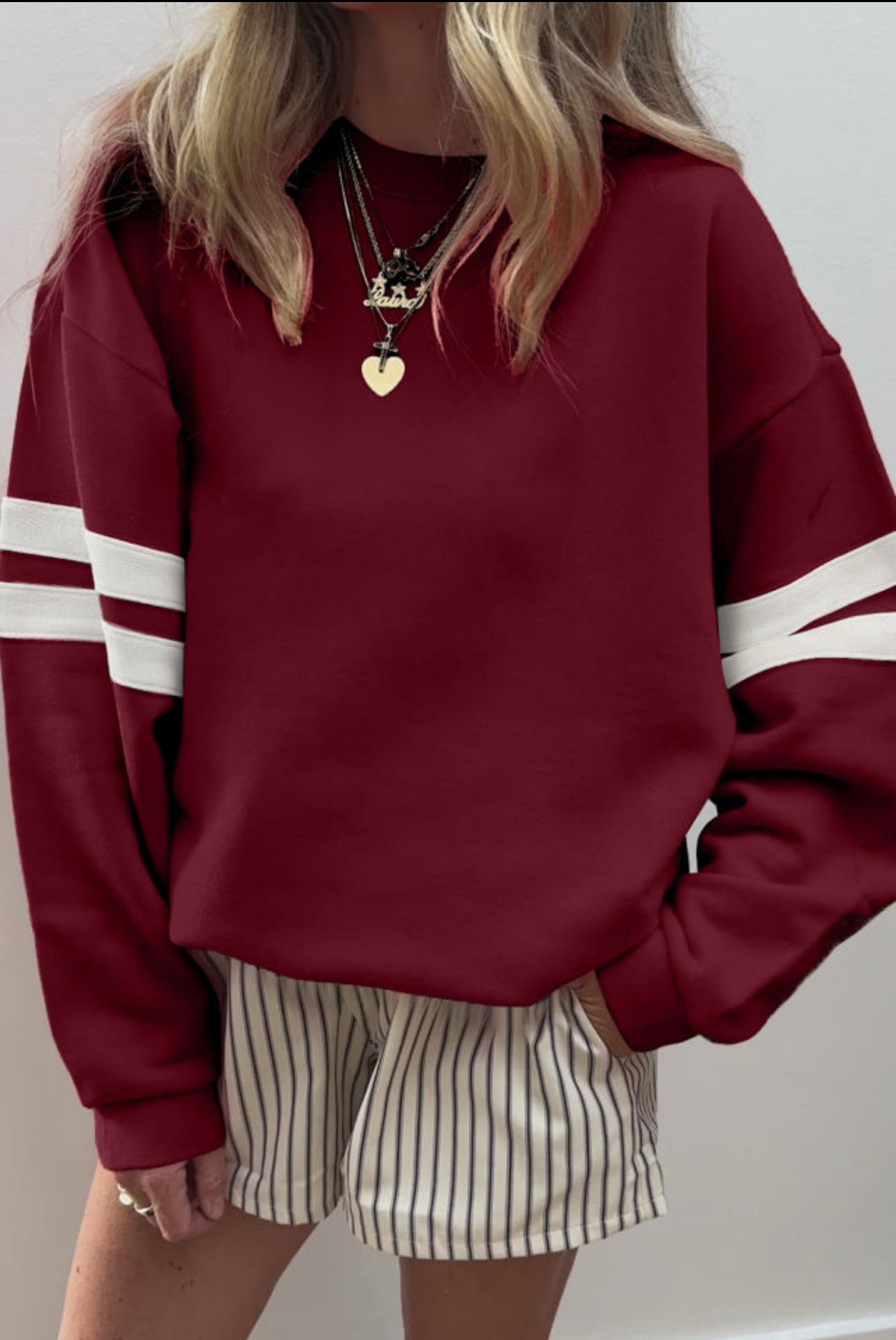 Varsity Striped Sweatshirt