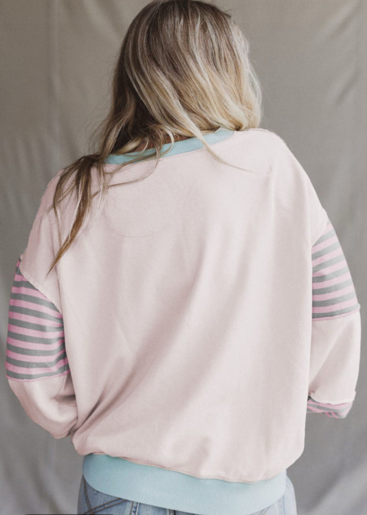Colorblock Striped Sweatshirt