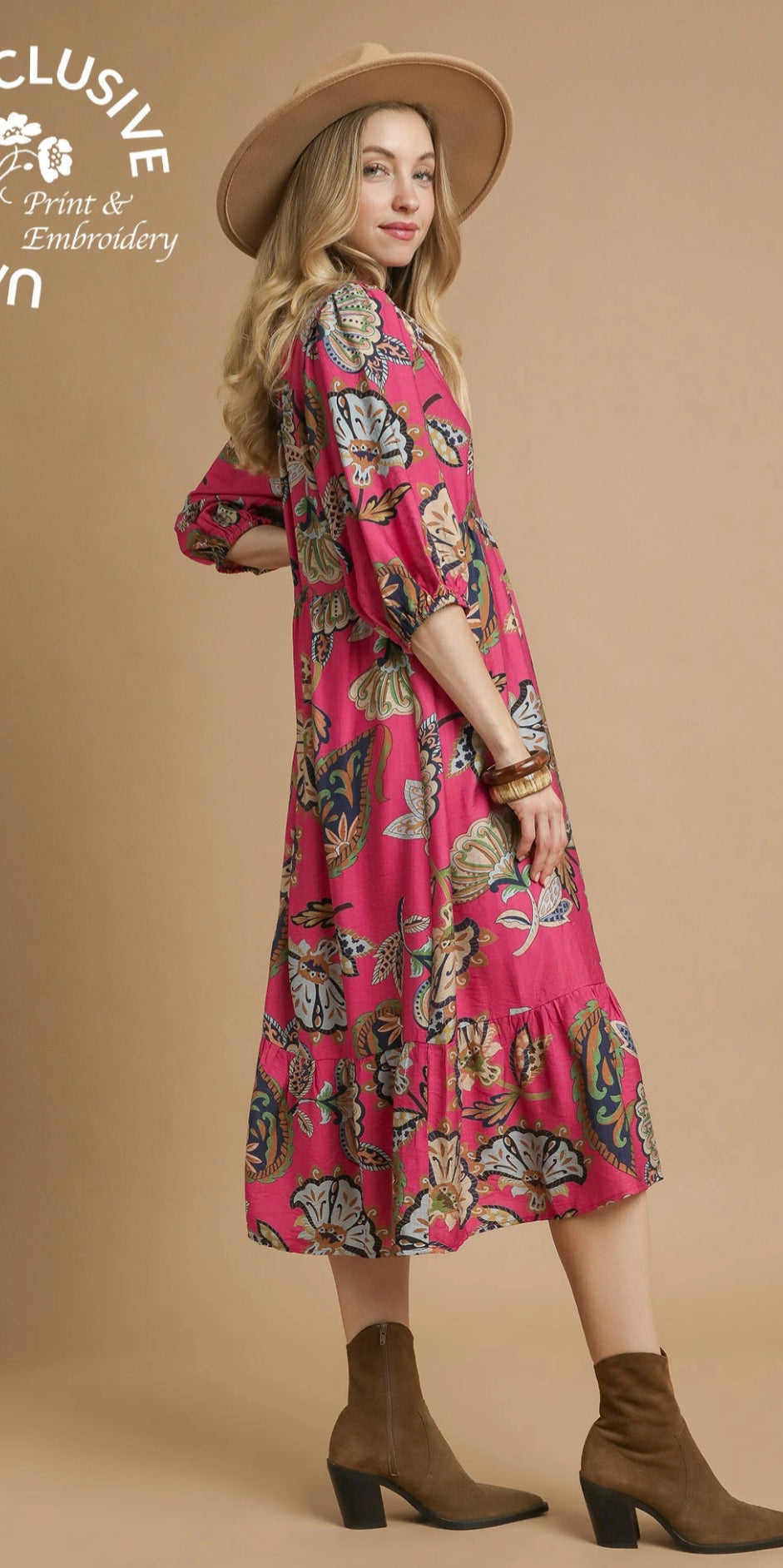 Boho Paisley Print Dress