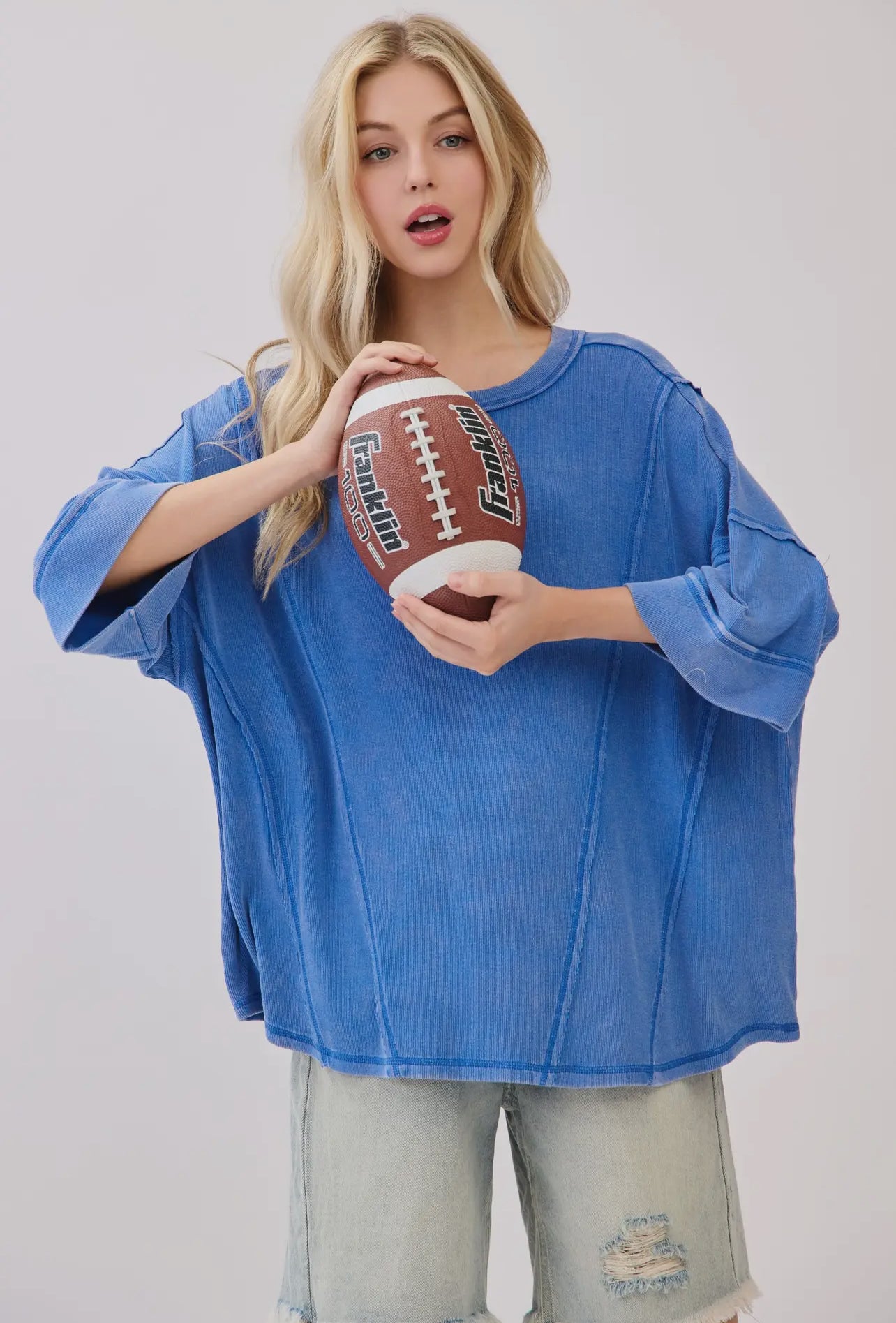 Game Day Mineral Washed Oversize Top