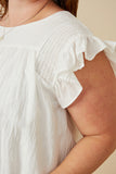 Smocked Ruffle Shoulder Top