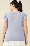 Womens Washed Ribbed Flutter Sleeve Knit Tank