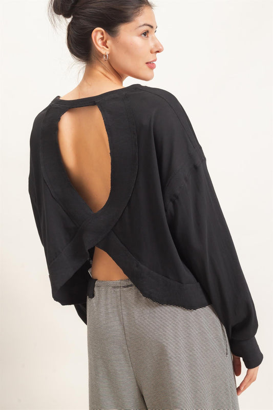 Hyfve-Mineral Wash Waffle Open Back Top