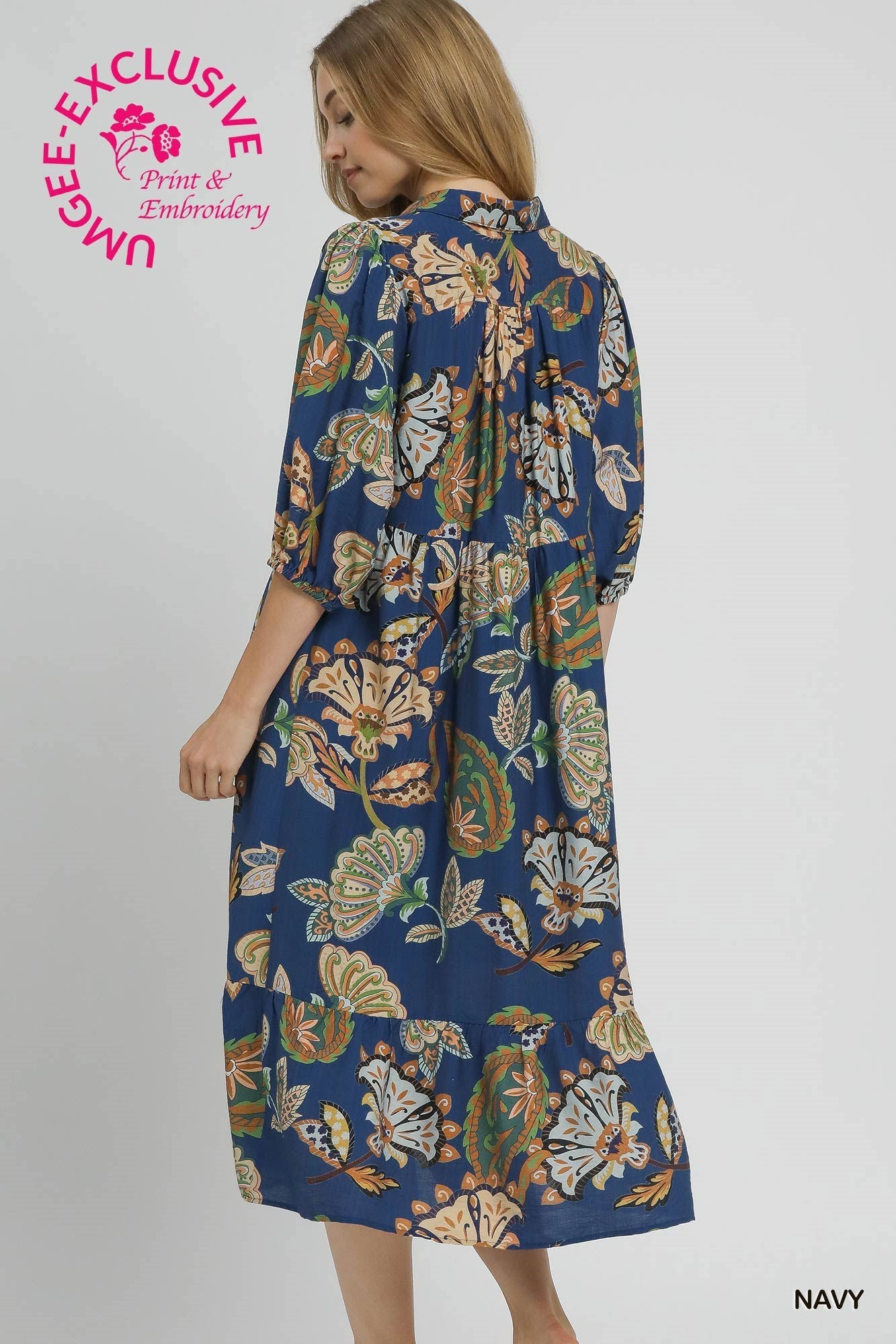 Boho Paisley Tiered Midi Dress