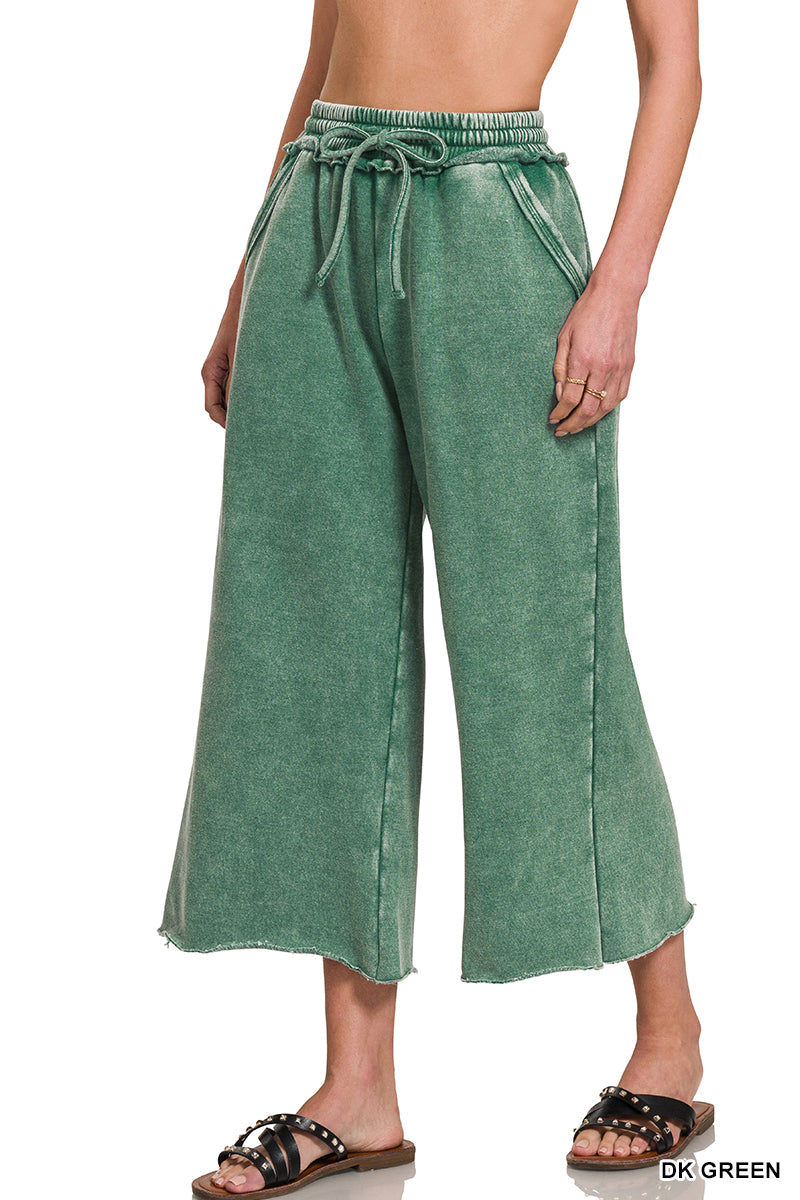 Acid Wash Fleet Palazzo Sweatpants