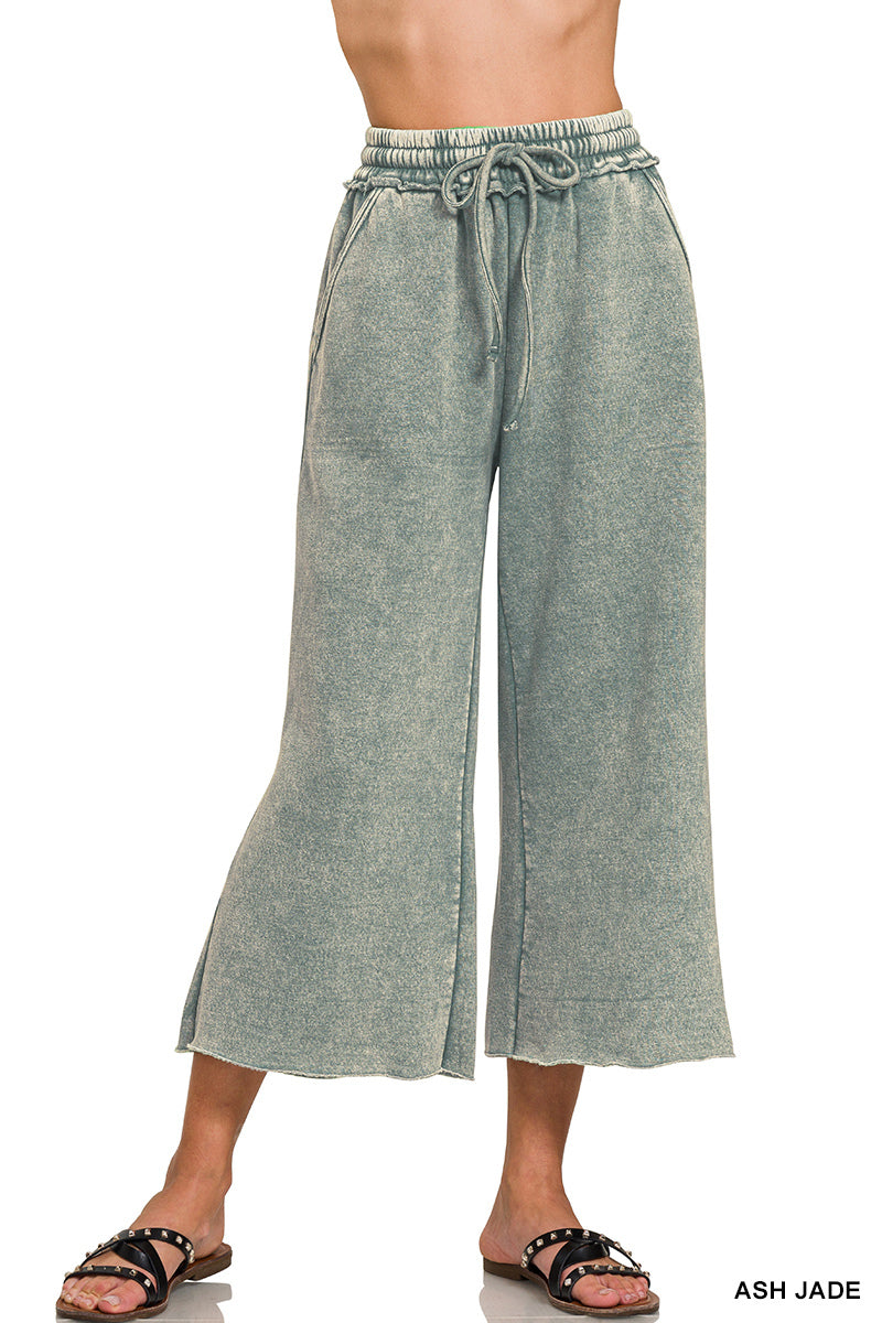 Acid Wash Fleet Palazzo Sweatpants