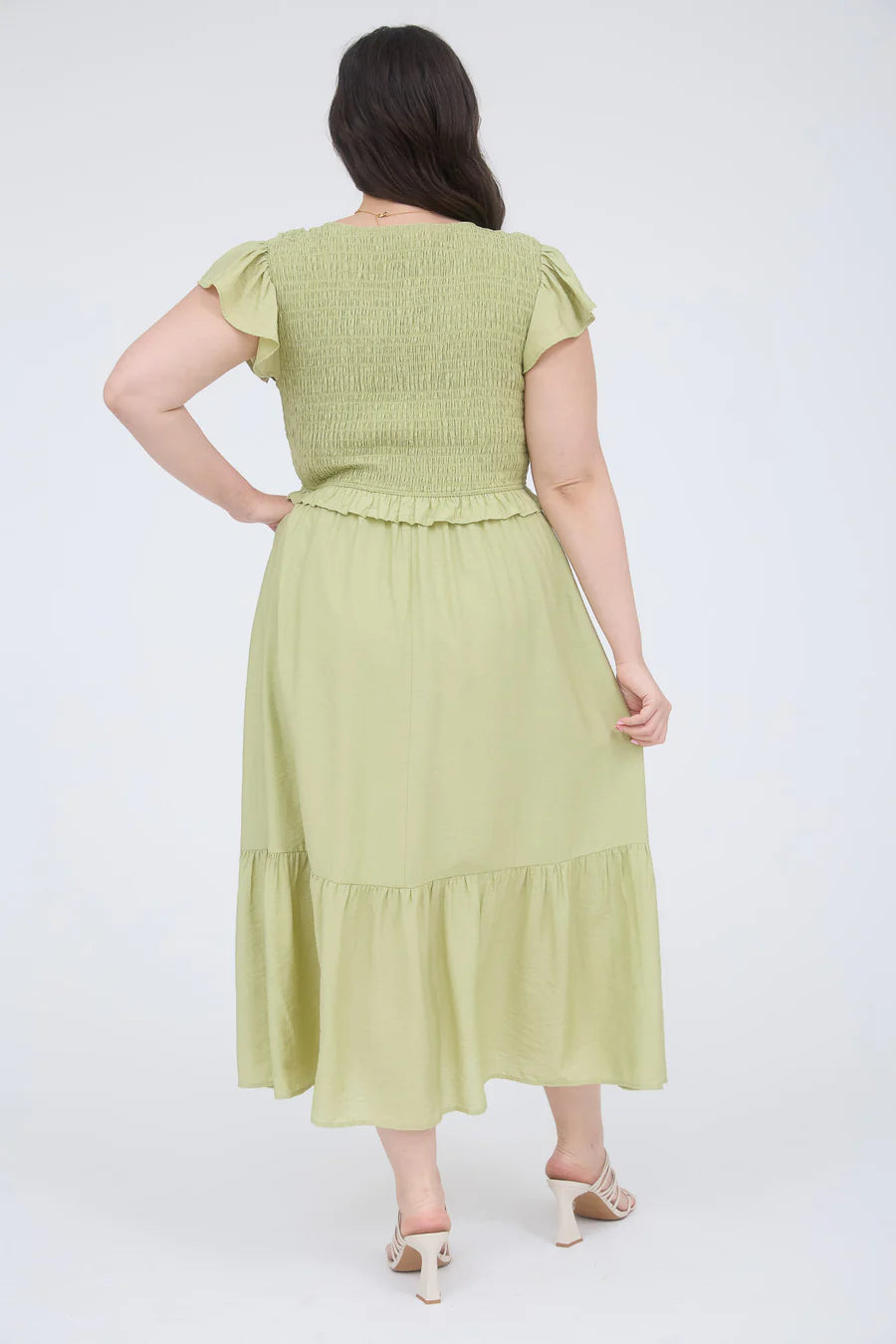 Plus Bow Detail V Neck Dress