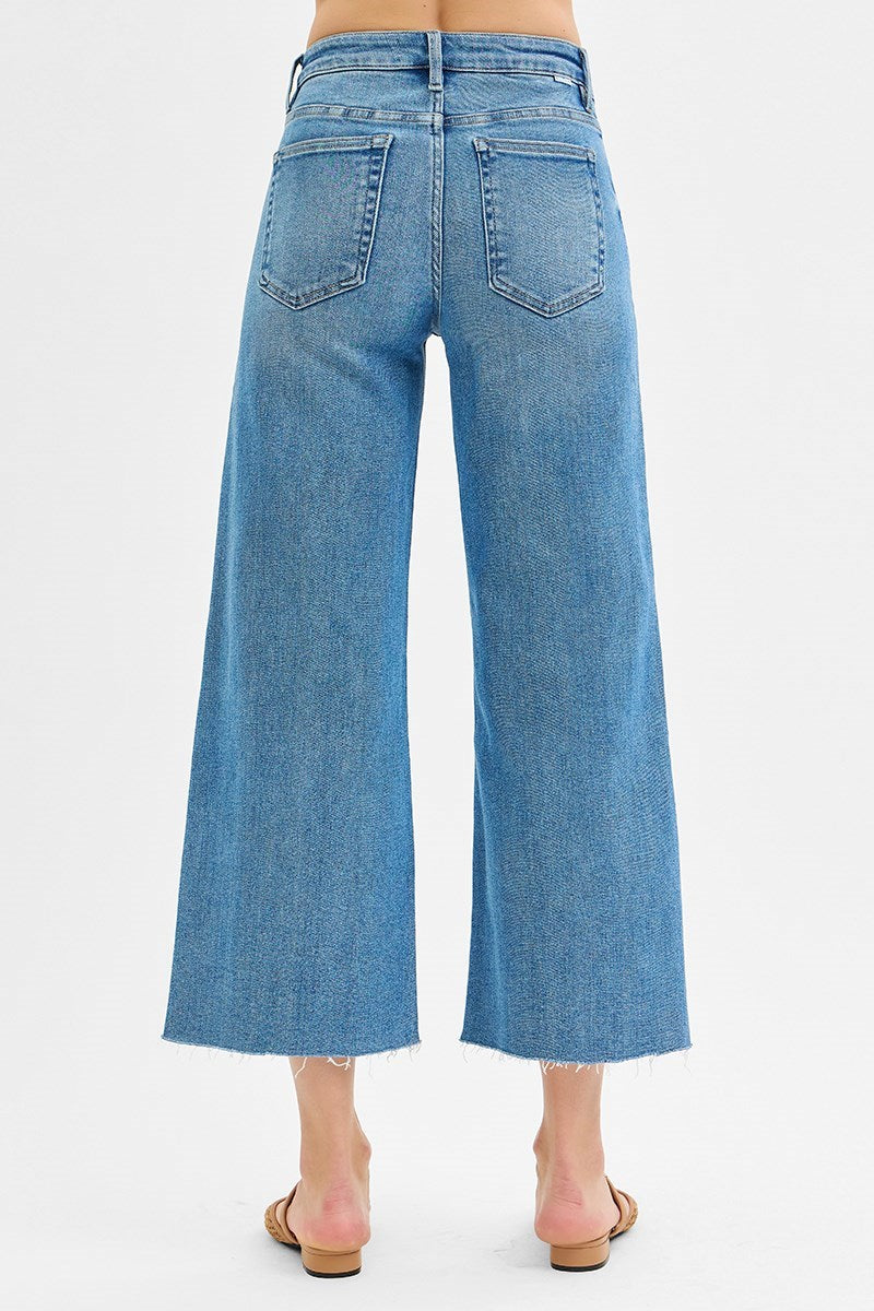 TC- Mid Rise Crop Wide Medium Jeans