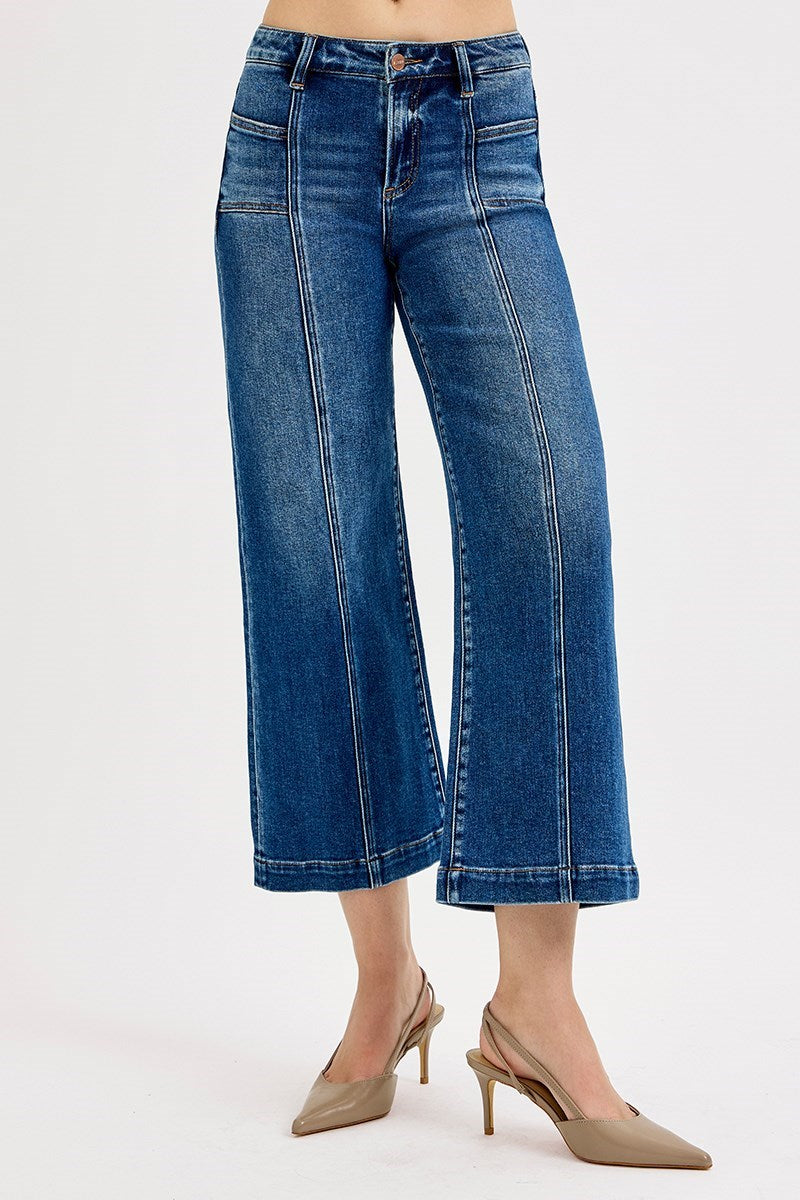 Mid Rise Crop Wide With Patch Pockets