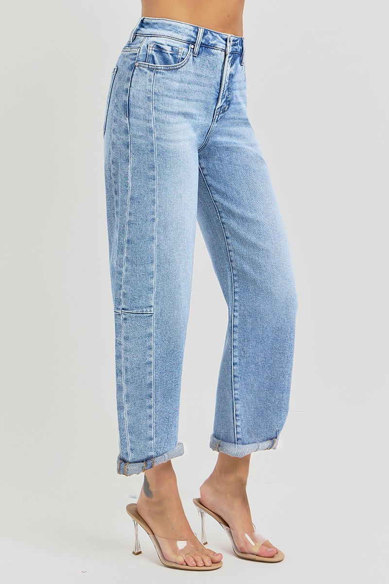 High Rise Medium Barrel Jean