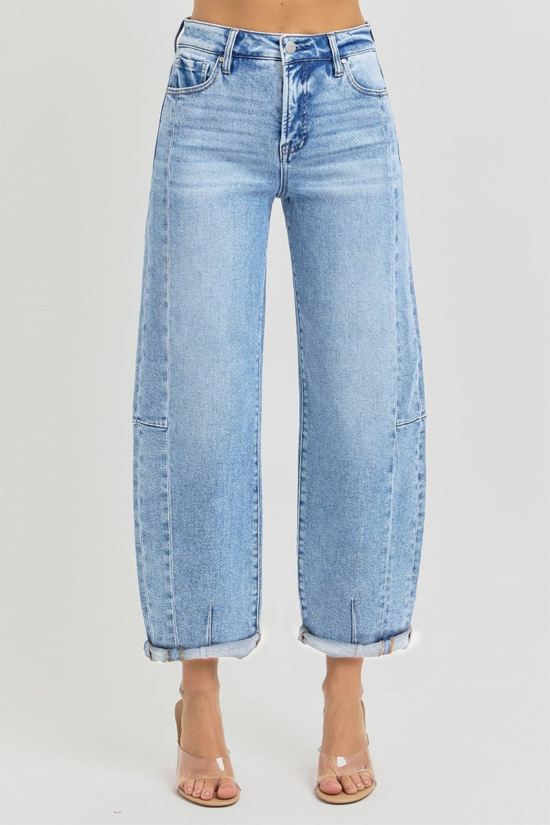 High Rise Medium Barrel Jean
