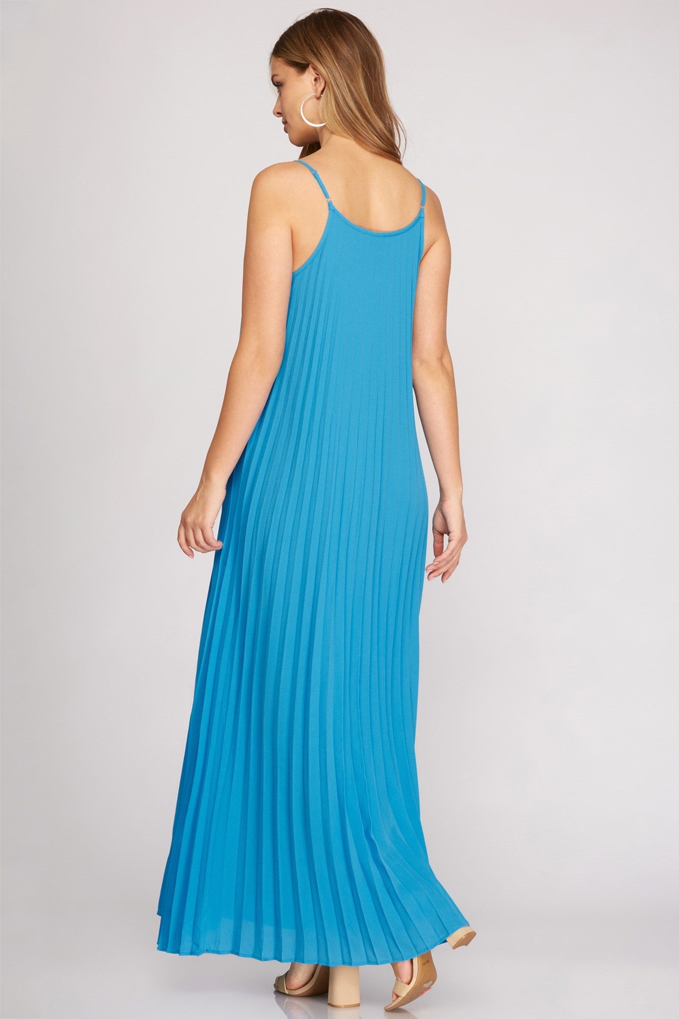 Pleated Woven Maxi Dress