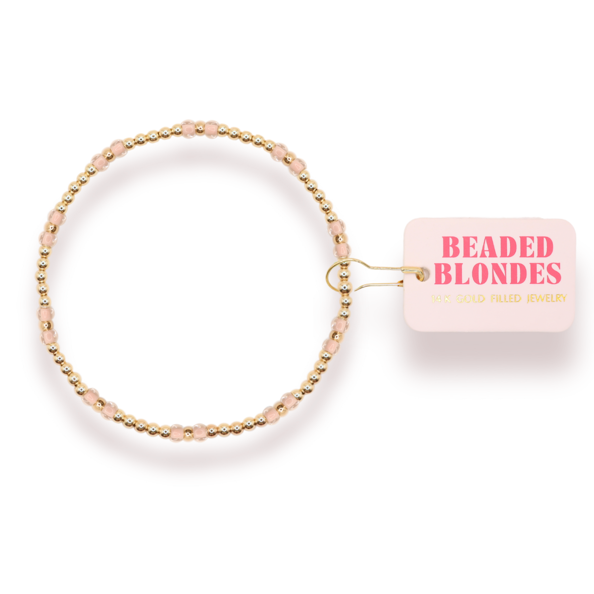 Light Pink Hazel Bracelet: Standard 6.75 inch | Beaded Blondes