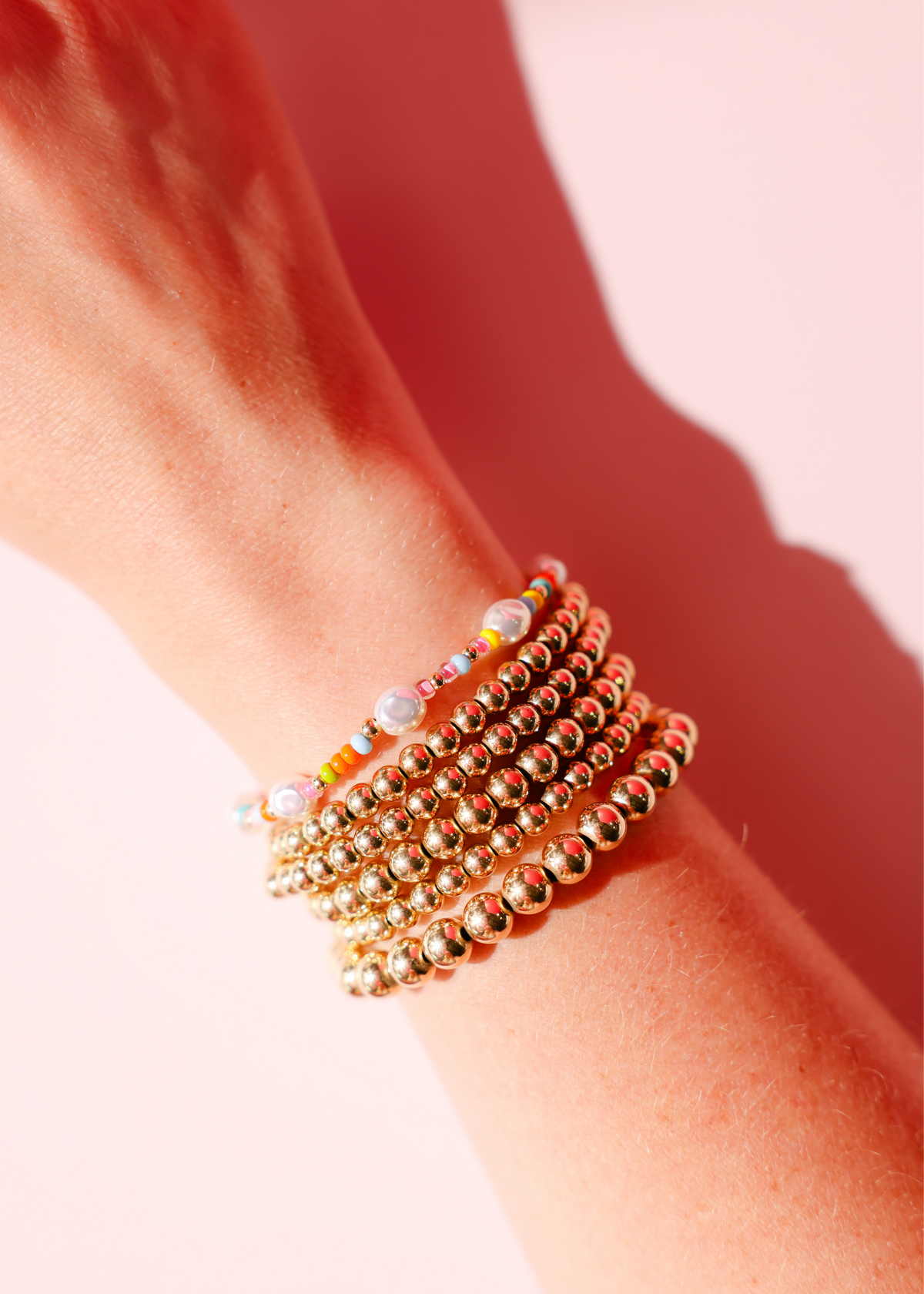 Snowcone Sprinkle Pearl Bracelet: Standard 6.75 inch | Beaded Blondes