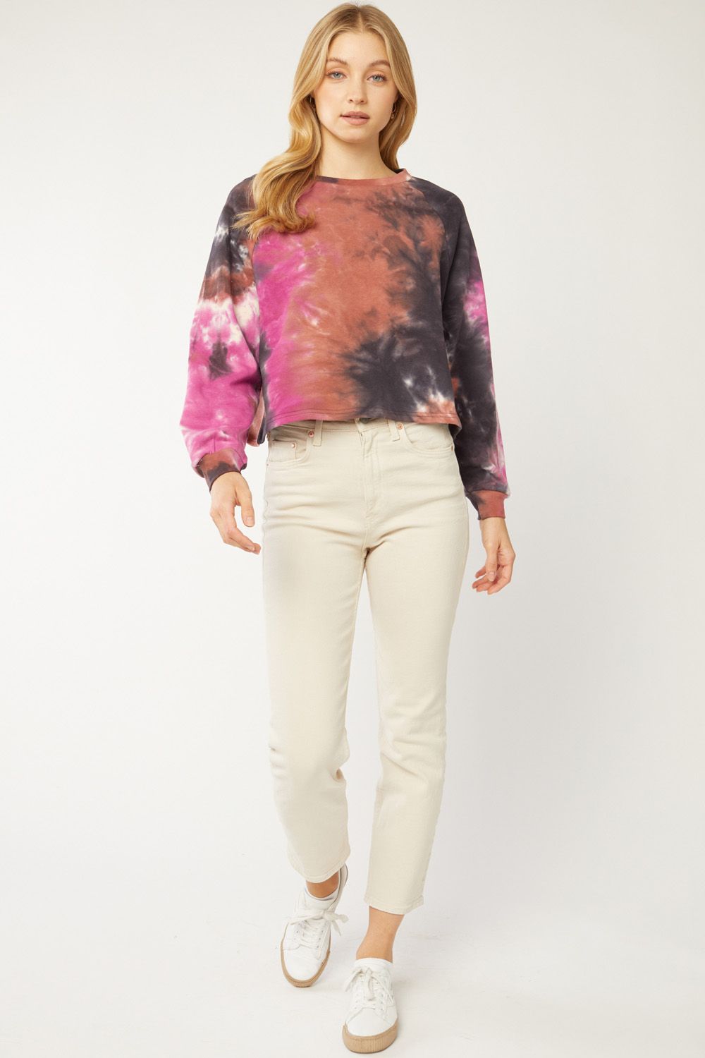 Tye-Dye Cropped Pullover sweatshirt