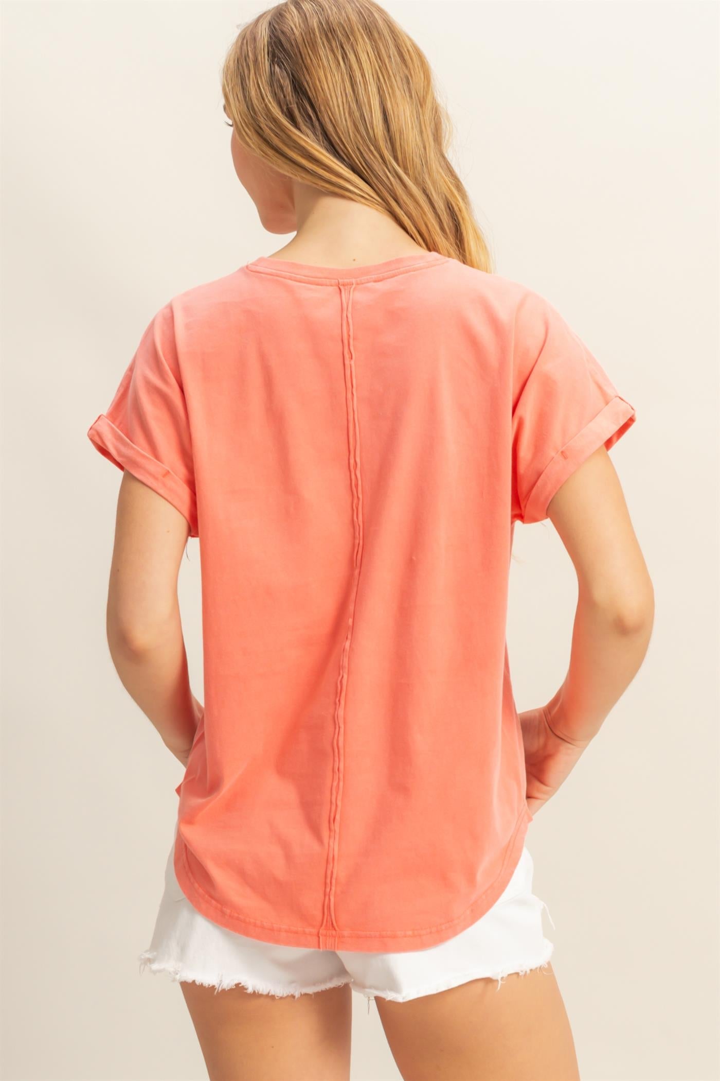 Basic Relaxed Tee-Coral
