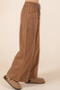 Vintage wash twill pants women’s casual style