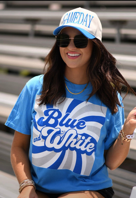 Blue/White Retro Tee