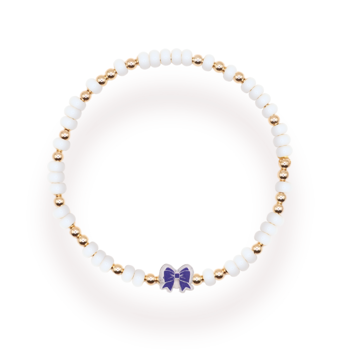 Royal Blue Bow Bracelet: Standard 6.75 inch / Sprinkle | Beaded Blondes