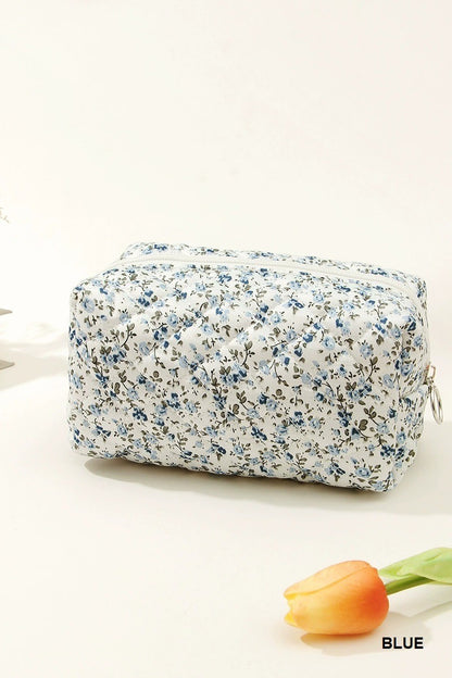 Zenana DITSY QUILTED FLORAL COSMETIC POUCH BAG