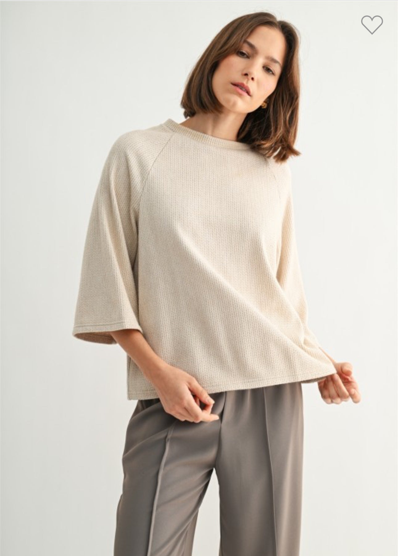 Knitted Raglan Sweater Top - Talk of the Town