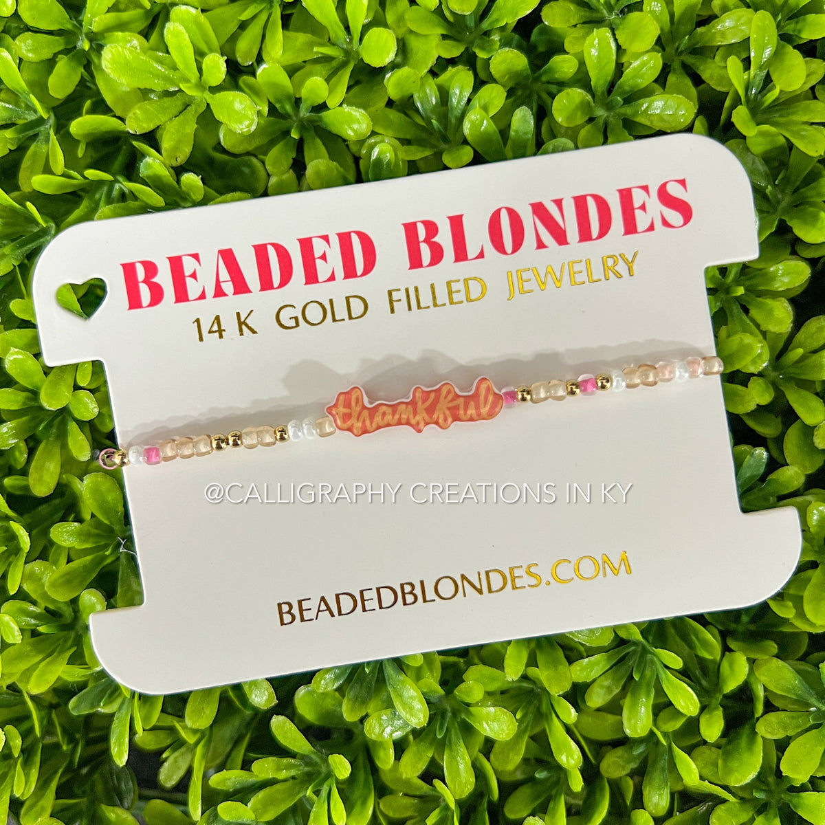 Sprinkle Thankful Bracelet: Standard 6.75 inch | Beaded Blondes