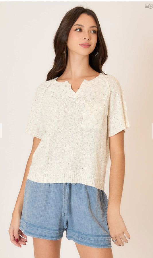 Light knit Melange 
Sweater Top