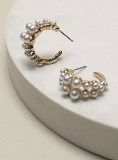 Pearl Luxe Hoops