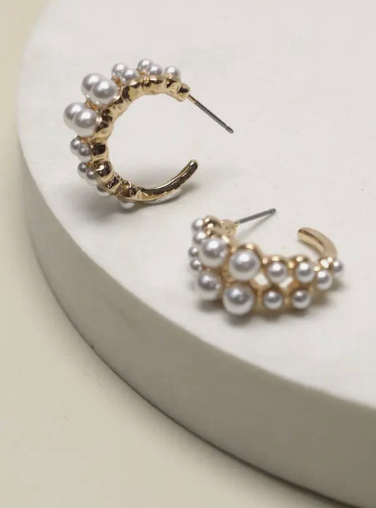 Pearl Luxe Hoops