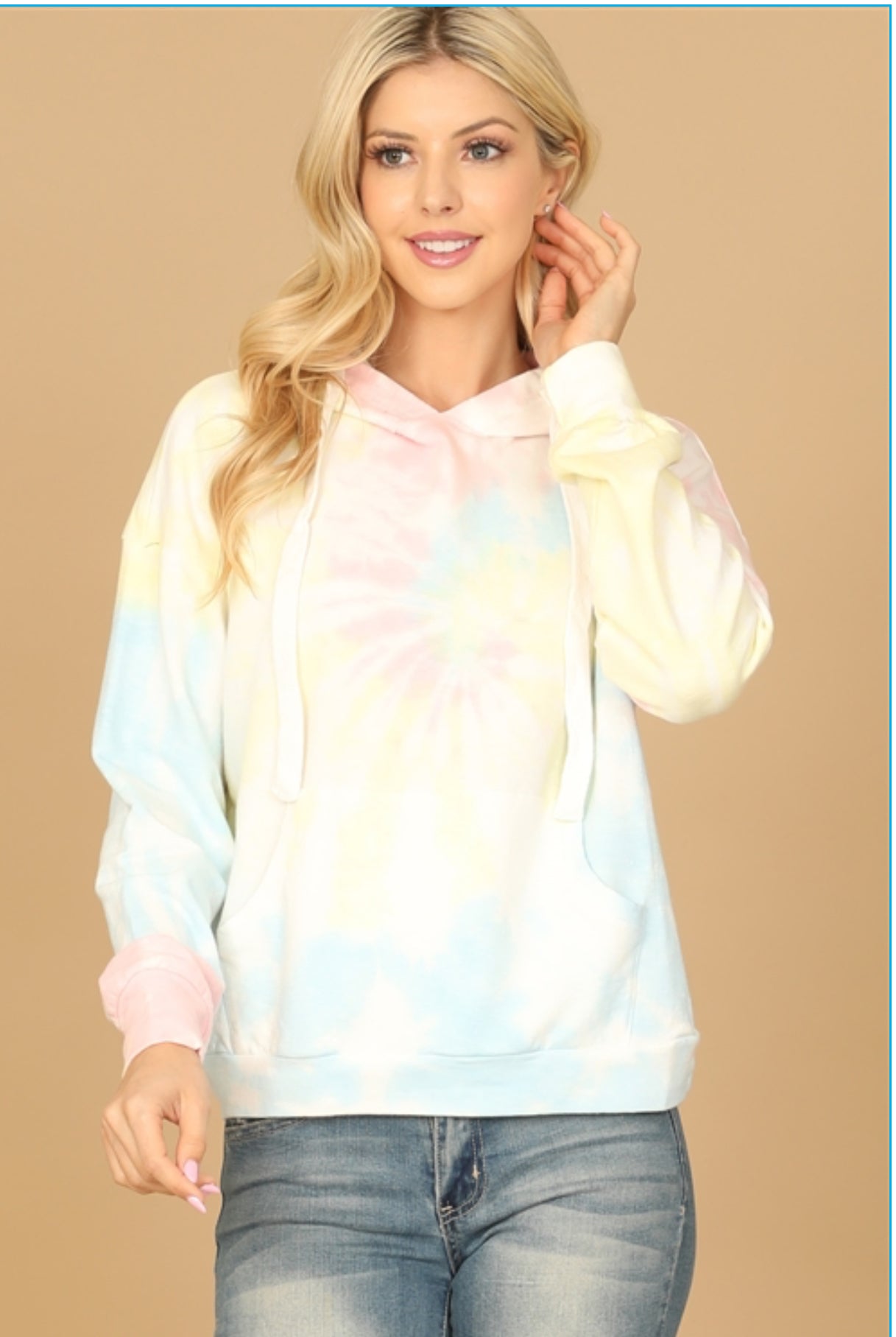 Rainbow Tie Dye Hoodie Sweater with Drawstring | Cozy & Stylish