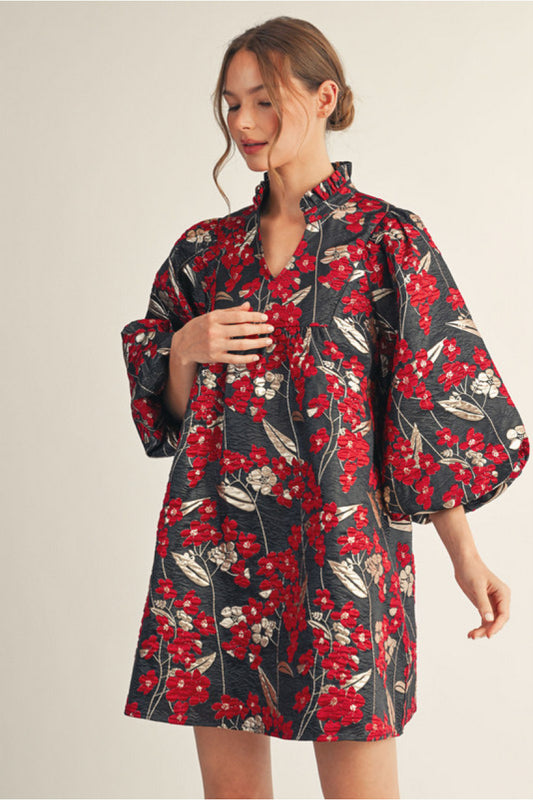 Puff Sleeve Floral Dress