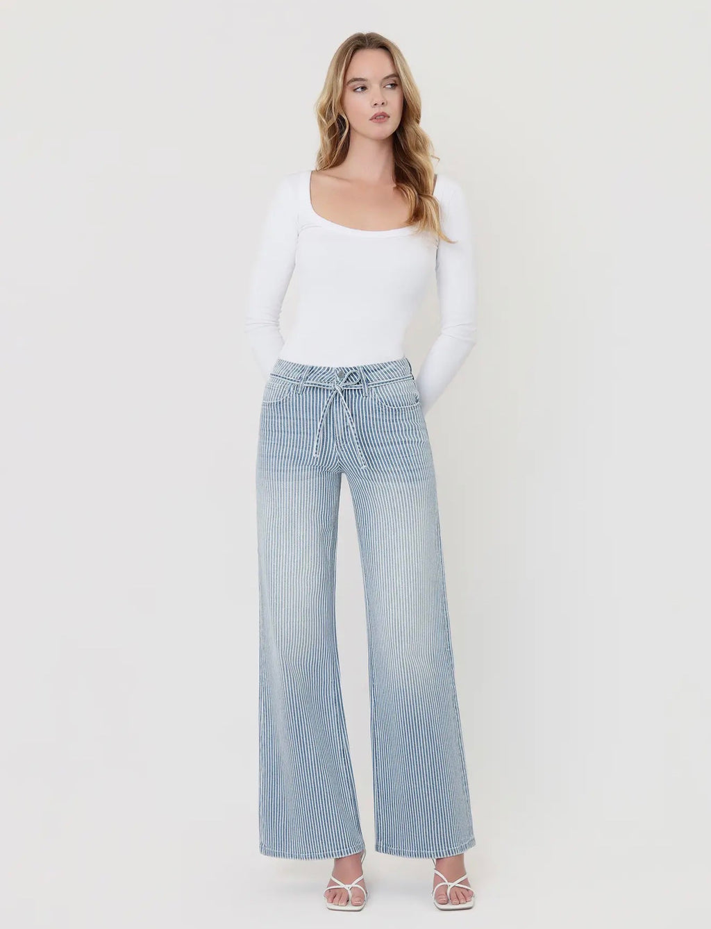 Vervet High Rise Striped Jeans