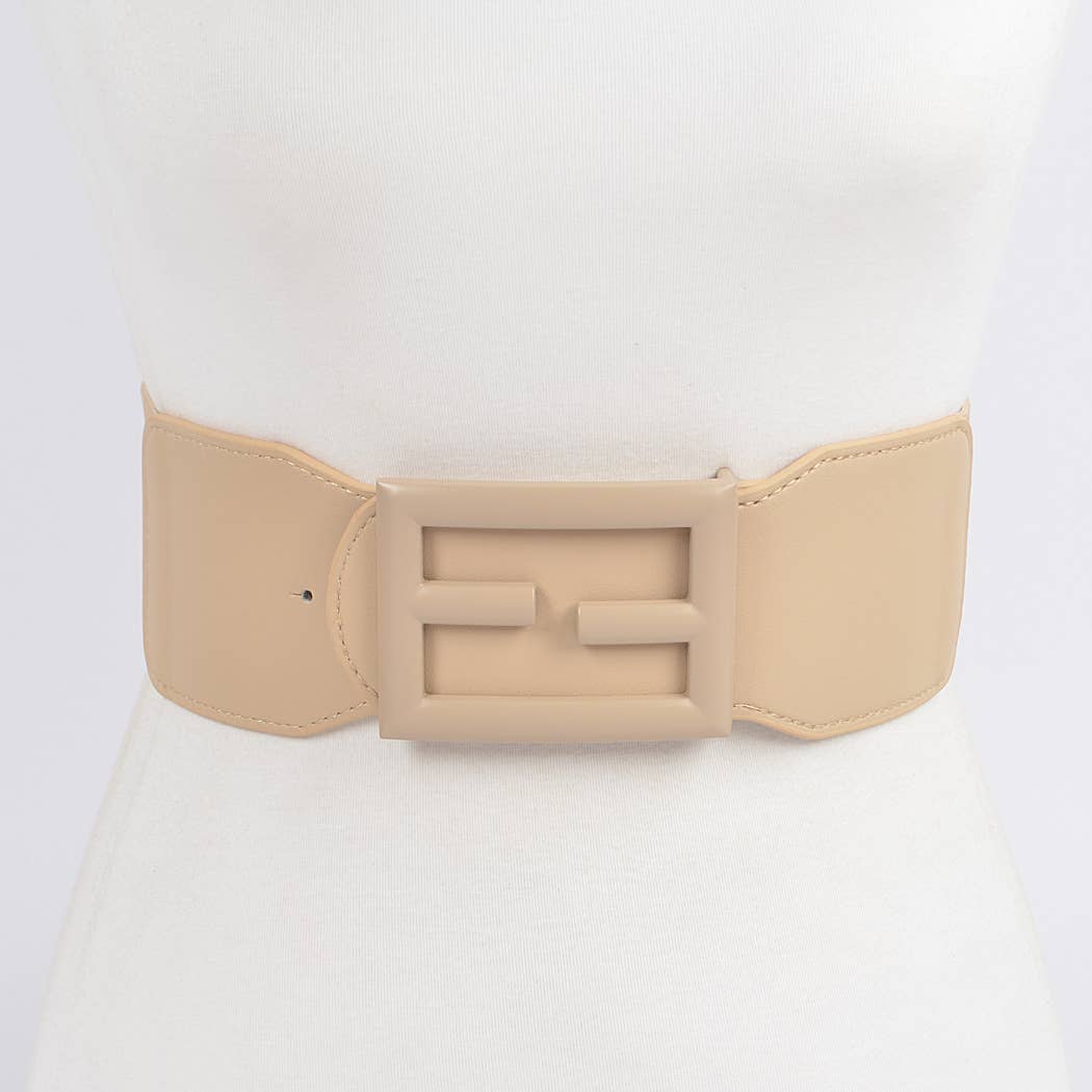 Colored Buckle Plus Size Elastic Belt