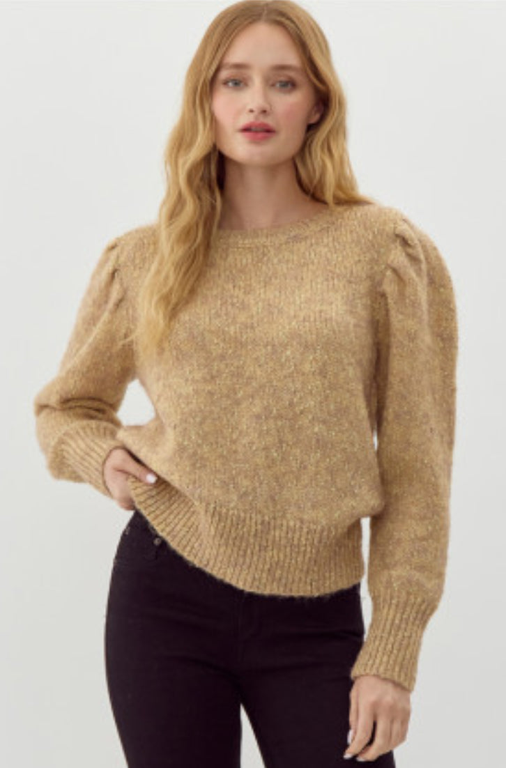 BB-Multicolor Puff Sleeve Sweater