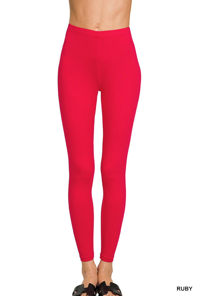 Zenana- PREMIUM COTTON FULL LENGTH LEGGINGS