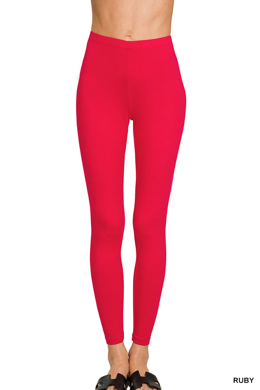 Zenana- PREMIUM COTTON FULL LENGTH LEGGINGS