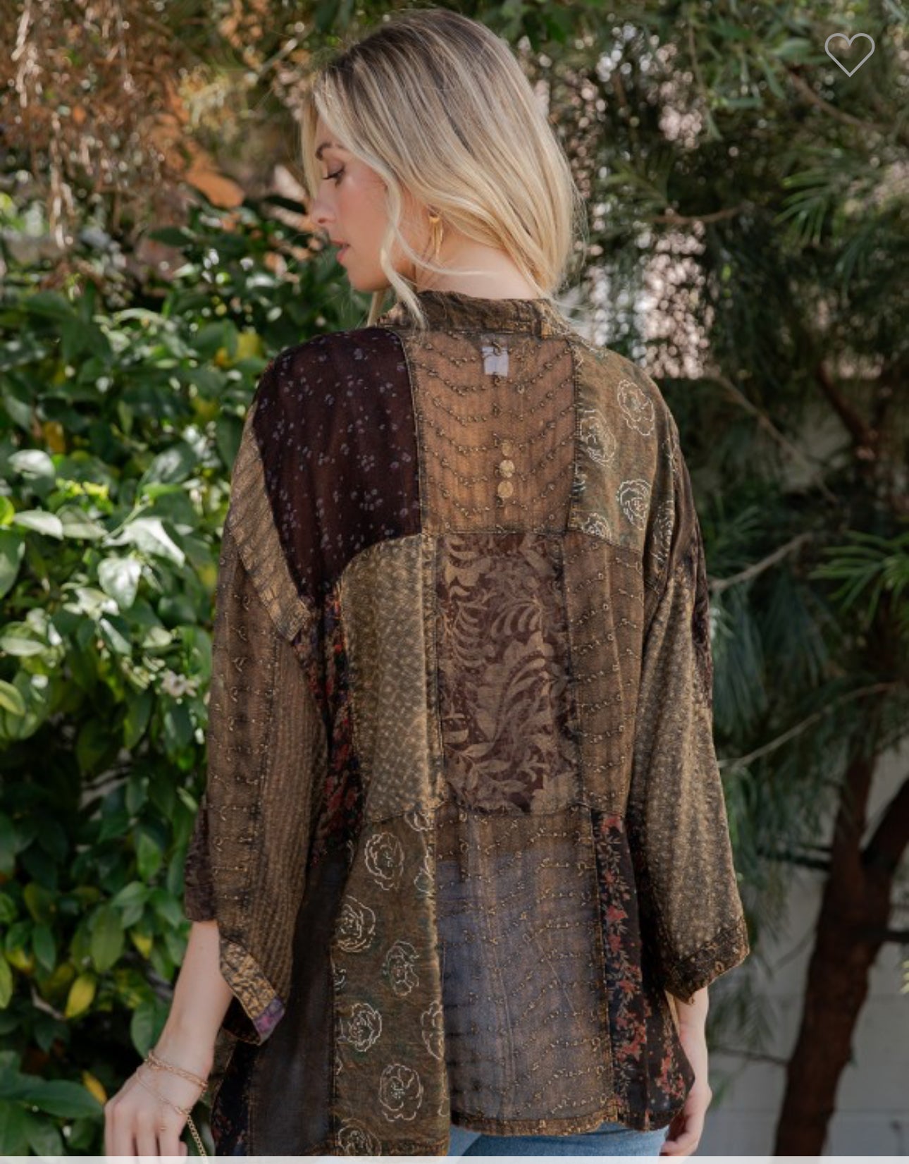 Western Patchwork Kimono Top – Georgette Cardigan