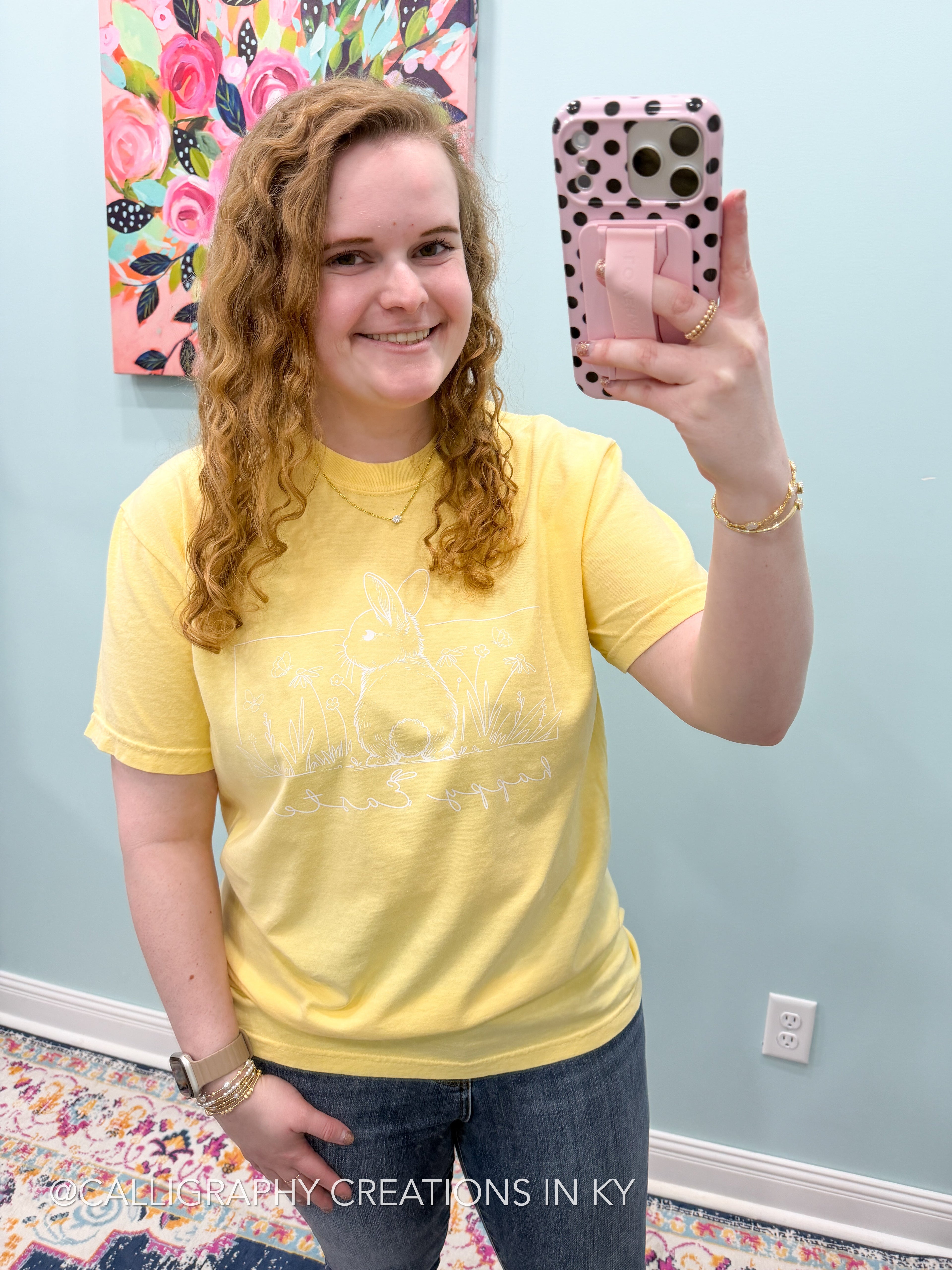 Yellow Happy Easter CC Tee