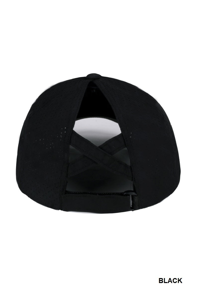 Zenana Cross Ponytail Dry-Fit Cap