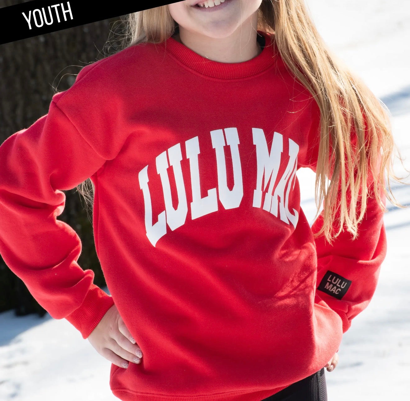 Lulu Mac Youth Red Puff Sweatshirt