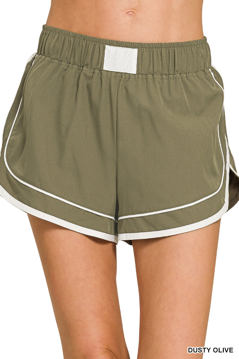 Zenana SOFT WOVEN LINED DOLPHIN SHORTS