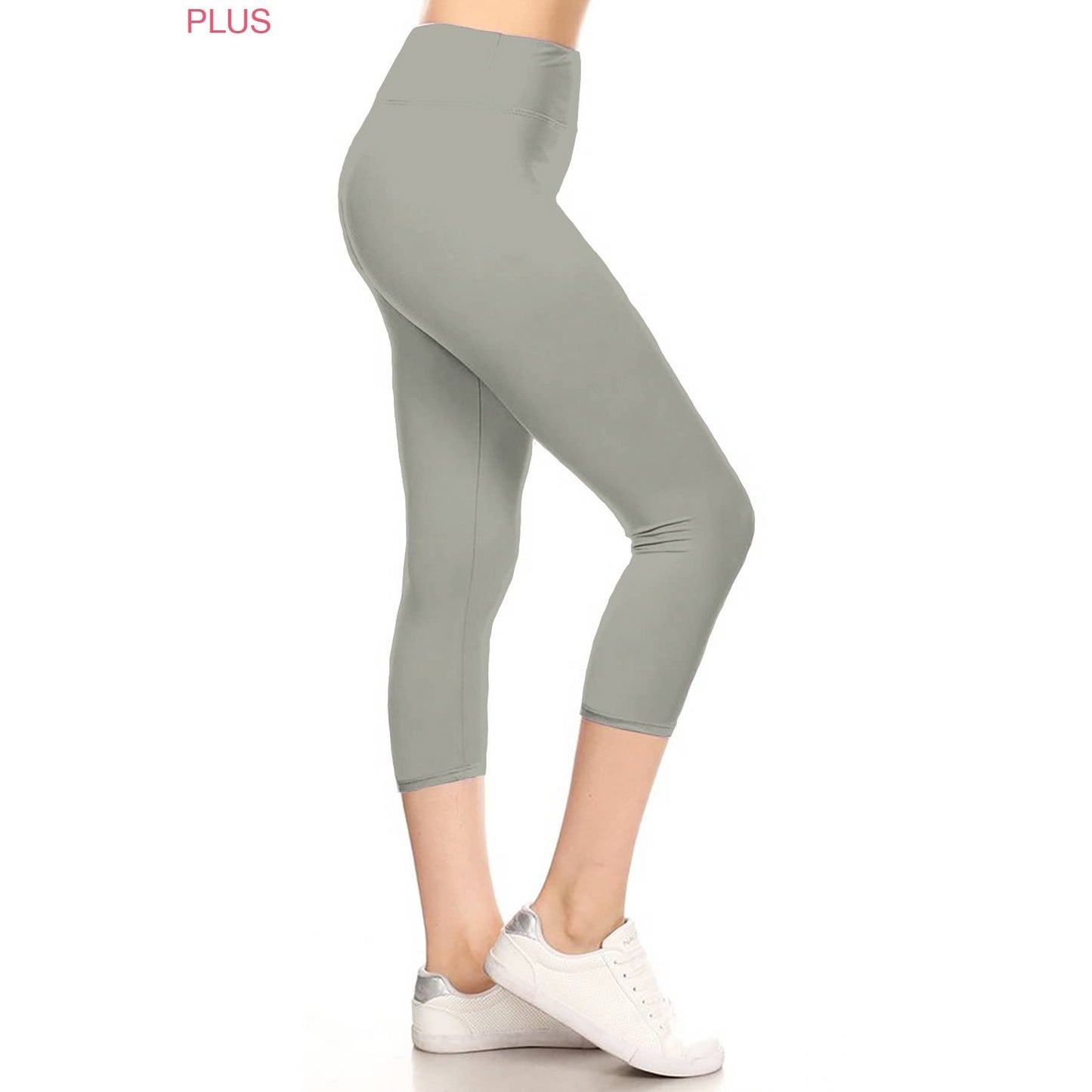 Extra Plus Size 3" Yoga Band High Waist Solid Leggings