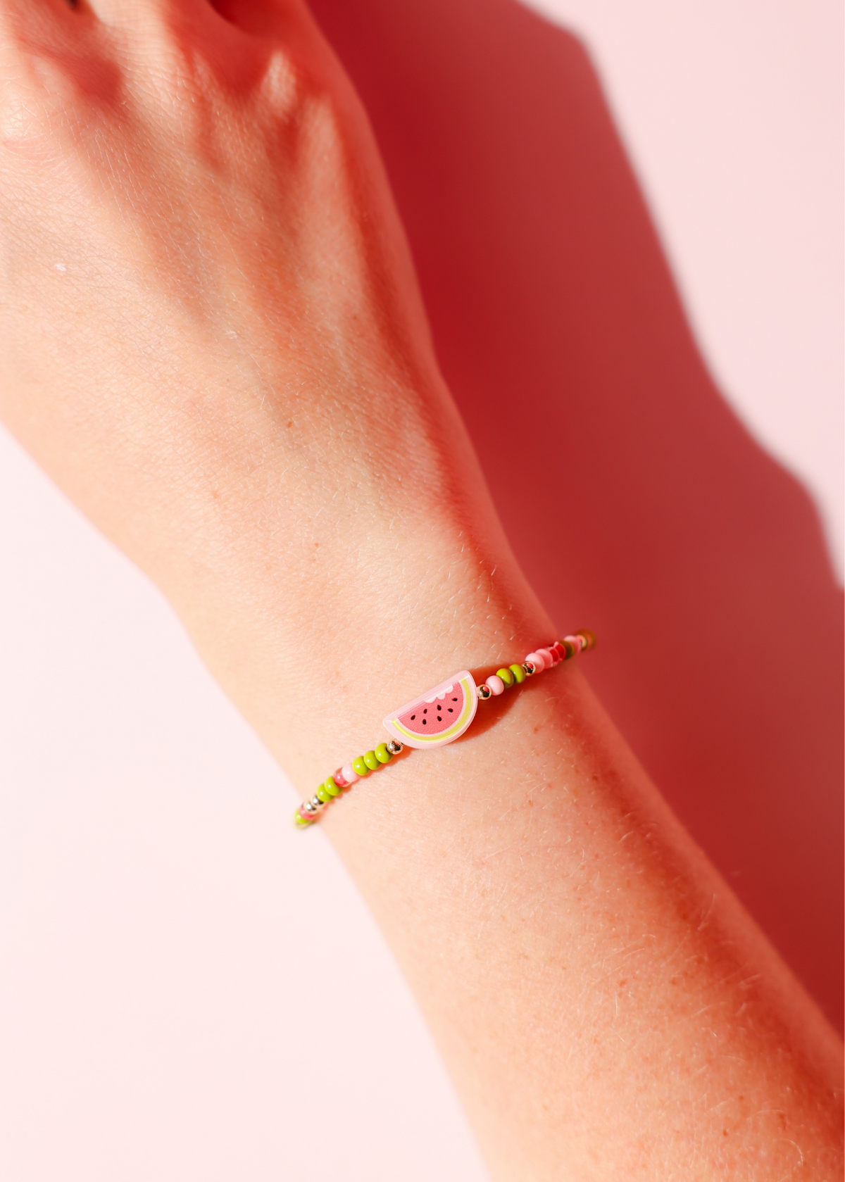Watermelon Bracelet on Color: Standard 6.75 inch | Beaded Blondes