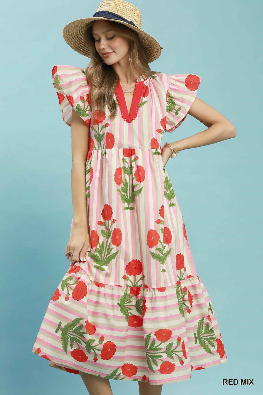 Cherry Blossom Stripe Dress
