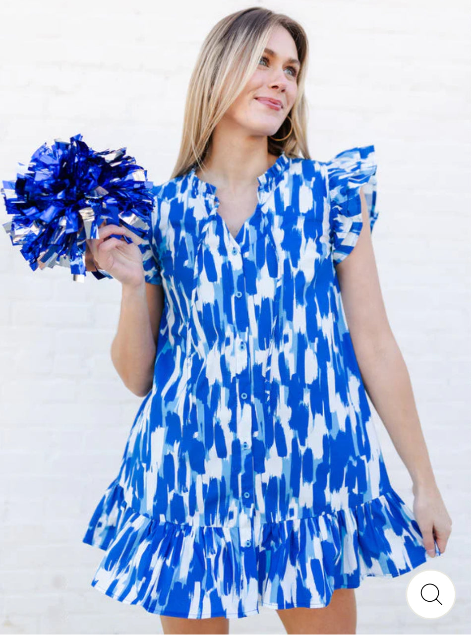 Gameday Abby Dress- Blue & White - Talk of the Town